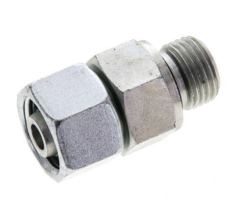 10S & M16x1,5 Verzinkter Stahl Gerade Drehgelenke mit Außengewinde 630 bar NBR O-Ring Dichtungskonus Einstellbar ISO 8434-1