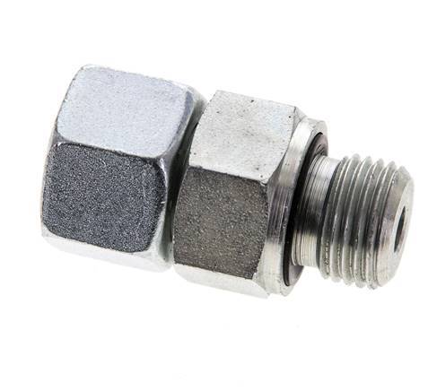 10S & M16x1,5 Verzinkter Stahl Gerade Drehgelenke mit Außengewinde 630 bar NBR O-Ring Dichtungskonus Einstellbar ISO 8434-1