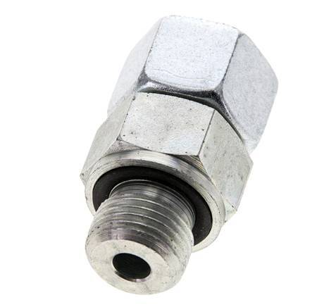 10S & M16x1,5 Verzinkter Stahl Gerade Drehgelenke mit Außengewinde 630 bar NBR O-Ring Dichtungskonus Einstellbar ISO 8434-1