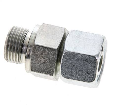 12S & M18x1,5 Verzinkter Stahl Gerades Drehgelenk mit Außengewinde 630 bar NBR O-Ring Dichtungskonus Einstellbar ISO 8434-1