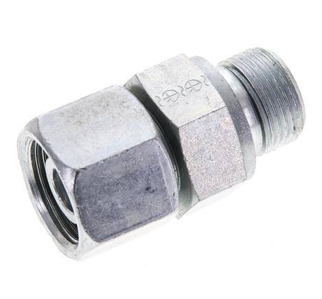14S & M20x1,5 Verzinkter Stahl Gerade Drehgelenke mit Außengewinde 630 bar NBR O-Ring Dichtungskonus Einstellbar ISO 8434-1