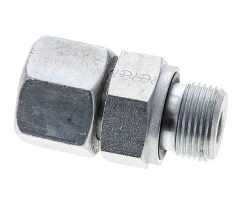 14S & M20x1,5 Verzinkter Stahl Gerade Drehgelenke mit Außengewinde 630 bar NBR O-Ring Dichtungskonus Einstellbar ISO 8434-1