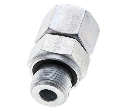 14S & M20x1,5 Verzinkter Stahl Gerade Drehgelenke mit Außengewinde 630 bar NBR O-Ring Dichtungskonus Einstellbar ISO 8434-1