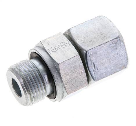 14S & M20x1,5 Verzinkter Stahl Gerade Drehgelenke mit Außengewinde 630 bar NBR O-Ring Dichtungskonus Einstellbar ISO 8434-1