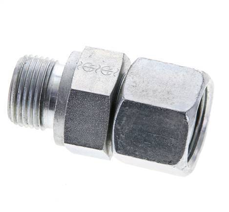 14S & M20x1,5 Verzinkter Stahl Gerade Drehgelenke mit Außengewinde 630 bar NBR O-Ring Dichtungskonus Einstellbar ISO 8434-1