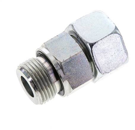 20S & M27x2 Verzinkter Stahl Gerades Drehgelenk mit Außengewinde 400 bar NBR O-Ring Dichtungskonus Einstellbar ISO 8434-1