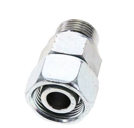 20S & M27x2 Verzinkter Stahl Gerades Drehgelenk mit Außengewinde 400 bar NBR O-Ring Dichtungskonus Einstellbar ISO 8434-1
