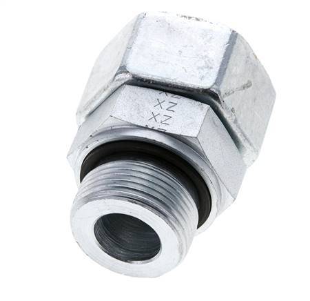 25S & M33x2 Verzinkter Stahl Gerades Drehgelenk mit Außengewinde 400 bar NBR O-Ring Dichtungskonus Einstellbar ISO 8434-1