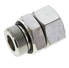 30S & M42x2 Verzinkter Stahl Gerades Drehgelenk mit Außengewinde 400 bar NBR O-Ring Dichtungskonus Einstellbar ISO 8434-1
