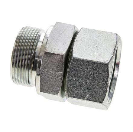 30S & M42x2 Verzinkter Stahl Gerades Drehgelenk mit Außengewinde 400 bar NBR O-Ring Dichtungskonus Einstellbar ISO 8434-1
