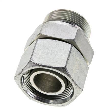 30S & M42x2 Verzinkter Stahl Gerades Drehgelenk mit Außengewinde 400 bar NBR O-Ring Dichtungskonus Einstellbar ISO 8434-1