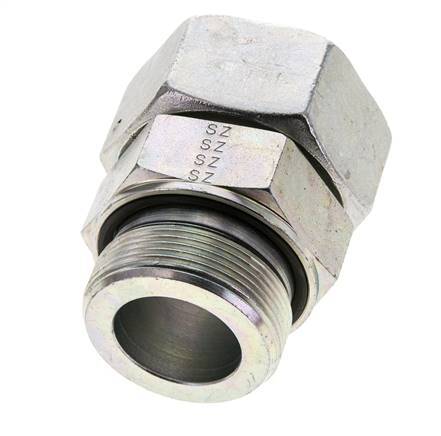 38S & M48x2 Verzinkter Stahl Gerades Drehgelenk mit Außengewinde 315 bar NBR O-Ring Dichtungskonus Einstellbar ISO 8434-1