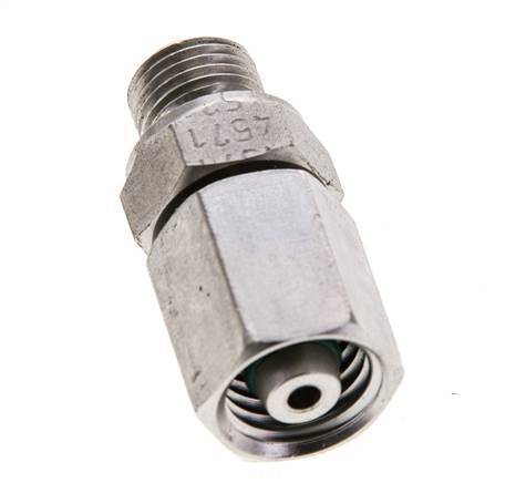 6L & M10x1 Edelstahl-Drehgelenk mit Außengewinde 315 bar FKM O-Ring-Dichtkonus Einstellbar ISO 8434-1