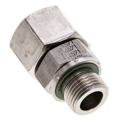 15L & M18x1,5 Edelstahl gerade drehbar mit Außengewinde 315 bar FKM O-Ring Dichtungskonus Einstellbar ISO 8434-1