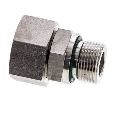 18L & M22x1,5 Edelstahl gerade drehbar mit Außengewinde 315 bar FKM O-Ring Dichtungskonus Einstellbar ISO 8434-1