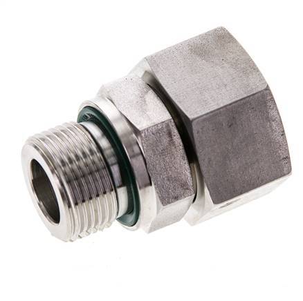 18L & M22x1,5 Edelstahl gerade drehbar mit Außengewinde 315 bar FKM O-Ring Dichtungskonus Einstellbar ISO 8434-1