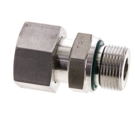 16S & M22x1,5 Edelstahl gerade drehend mit Außengewinde 400 bar FKM O-Ring Dichtungskonus Einstellbar ISO 8434-1