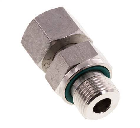 12L & G3/8'' Edelstahl-Drehgelenk gerade mit Außengewinde 315 bar FKM Einstellbar ISO 8434-1