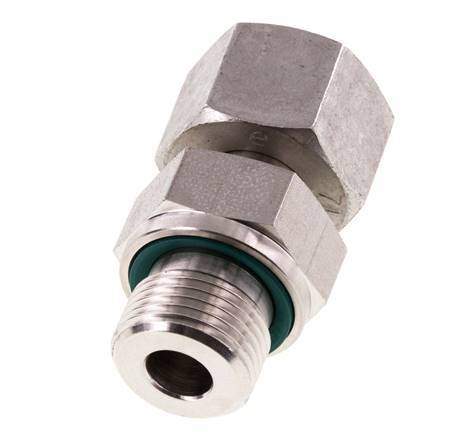 12L & G3/8'' Edelstahl-Drehgelenk gerade mit Außengewinde 315 bar FKM Einstellbar ISO 8434-1