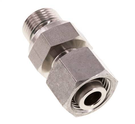 12L & G3/8'' Edelstahl-Drehgelenk gerade mit Außengewinde 315 bar FKM Einstellbar ISO 8434-1