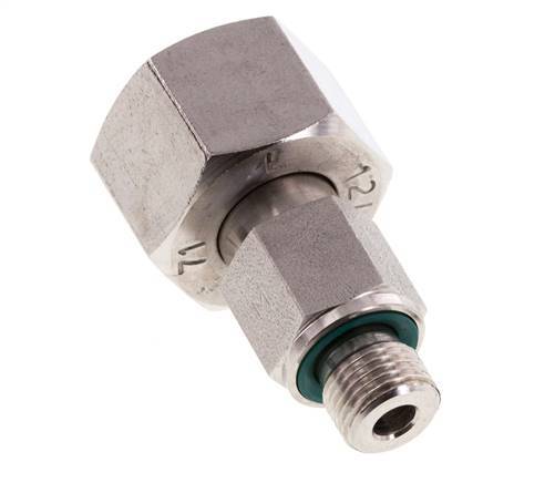 12L & G1/8'' Edelstahl Drehgelenk gerade mit Außengewinde 315 bar FKM Einstellbar ISO 8434-1