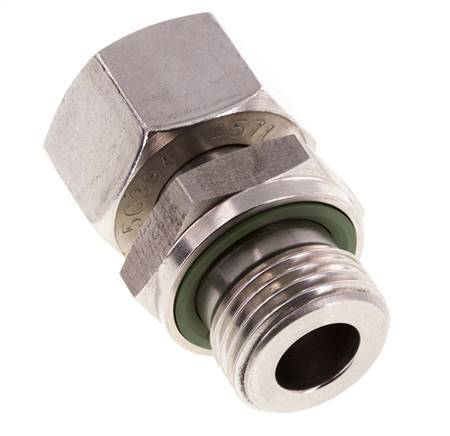 15L & G1/2'' Edelstahl-Drehgelenk gerade mit Außengewinde 315 bar FKM Einstellbar ISO 8434-1