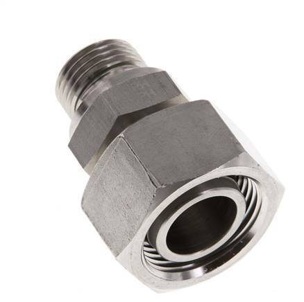 22L & G1/2'' Edelstahl, gerade drehbar mit Außengewinde 160 bar FKM Einstellbar ISO 8434-1