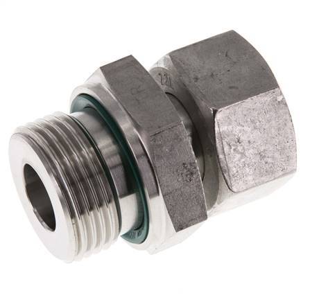 22L & G1'' Gerader Drehverschluss aus Edelstahl mit Außengewinde 160 bar FKM Einstellbar ISO 8434-1