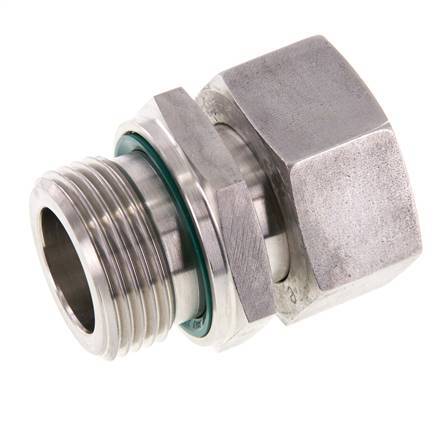 28L & G1'' Gerader Drehverschluss aus Edelstahl mit Außengewinde 160 bar FKM Einstellbar ISO 8434-1