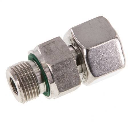 12S & G3/8'' Edelstahl-Drehgelenk gerade mit Außengewinde 630 bar FKM Einstellbar ISO 8434-1