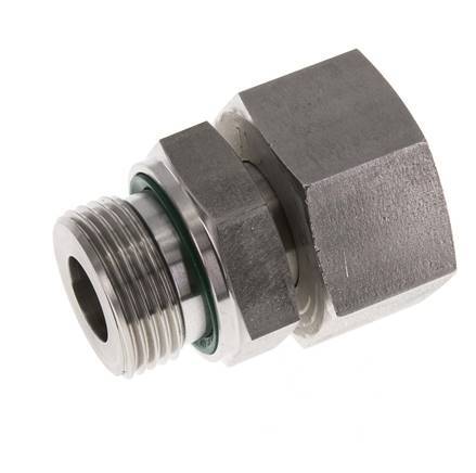 25S & G1'' Edelstahl-Drehgelenk gerade mit Außengewinde 400 bar FKM Einstellbar ISO 8434-1