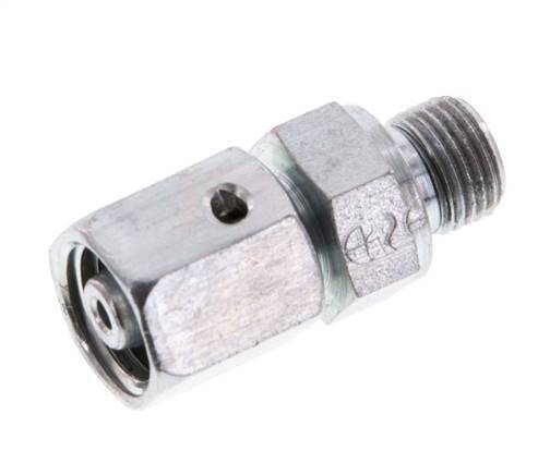 6L & G1/8'' Zink plated Steel Straight Swivel with Male Threads 315 bar NBR O-ring Sealing Cone Adjustable ISO 8434-1 [2 Pieces]