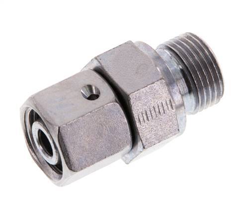10L & G3/8'' Verzinkter Stahl Gerades Drehgelenk mit Außengewinde 315 bar NBR O-Ring Dichtungskonus Einstellbar ISO 8434-1