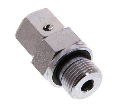 10L & G3/8'' Verzinkter Stahl Gerades Drehgelenk mit Außengewinde 315 bar NBR O-Ring Dichtungskonus Einstellbar ISO 8434-1
