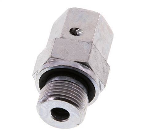 10L & G3/8'' Verzinkter Stahl Gerades Drehgelenk mit Außengewinde 315 bar NBR O-Ring Dichtungskonus Einstellbar ISO 8434-1