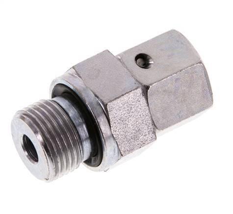 10L & G3/8'' Verzinkter Stahl Gerades Drehgelenk mit Außengewinde 315 bar NBR O-Ring Dichtungskonus Einstellbar ISO 8434-1