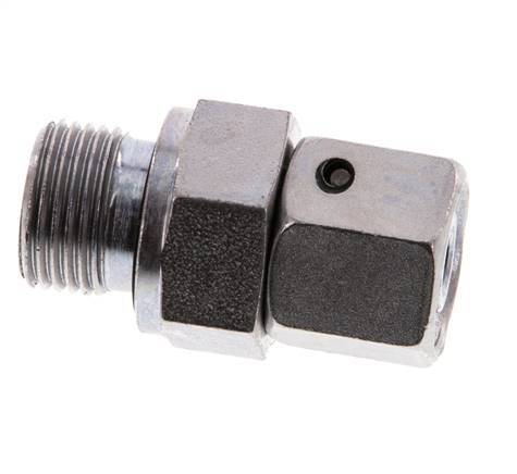 10L & G3/8'' Verzinkter Stahl Gerades Drehgelenk mit Außengewinde 315 bar NBR O-Ring Dichtungskonus Einstellbar ISO 8434-1