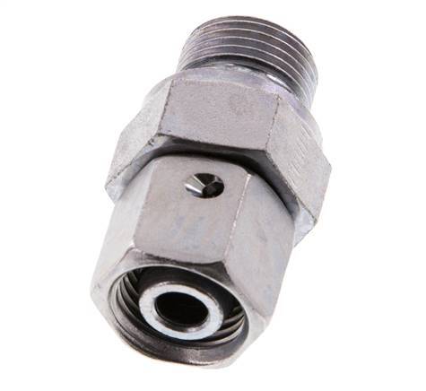 10L & G3/8'' Verzinkter Stahl Gerades Drehgelenk mit Außengewinde 315 bar NBR O-Ring Dichtungskonus Einstellbar ISO 8434-1
