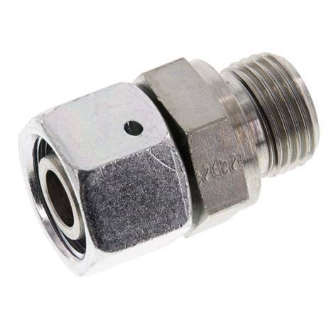 15L & G1/2'' Verzinkter Stahl Gerades Drehgelenk mit Außengewinde 315 bar NBR O-Ring Dichtungskonus Einstellbar ISO 8434-1