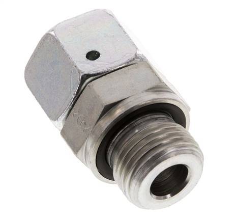 15L & G1/2'' Verzinkter Stahl Gerades Drehgelenk mit Außengewinde 315 bar NBR O-Ring Dichtungskonus Einstellbar ISO 8434-1