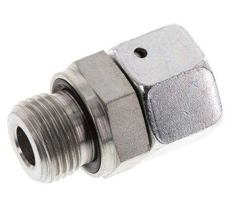 15L & G1/2'' Verzinkter Stahl Gerades Drehgelenk mit Außengewinde 315 bar NBR O-Ring Dichtungskonus Einstellbar ISO 8434-1