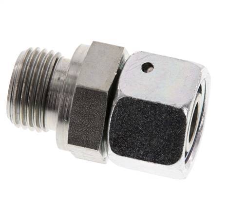 15L & G1/2'' Verzinkter Stahl Gerades Drehgelenk mit Außengewinde 315 bar NBR O-Ring Dichtungskonus Einstellbar ISO 8434-1