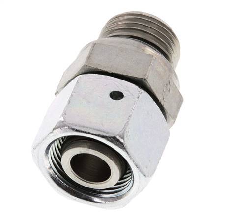 15L & G1/2'' Verzinkter Stahl Gerades Drehgelenk mit Außengewinde 315 bar NBR O-Ring Dichtungskonus Einstellbar ISO 8434-1