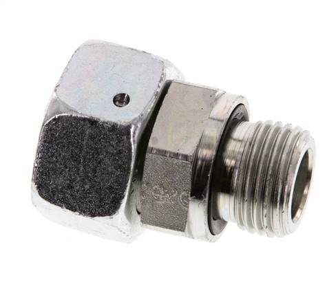 18L & G1/2'' Verzinkter Stahl Gerades Drehgelenk mit Außengewinde 315 bar NBR O-Ring Dichtungskonus Einstellbar ISO 8434-1