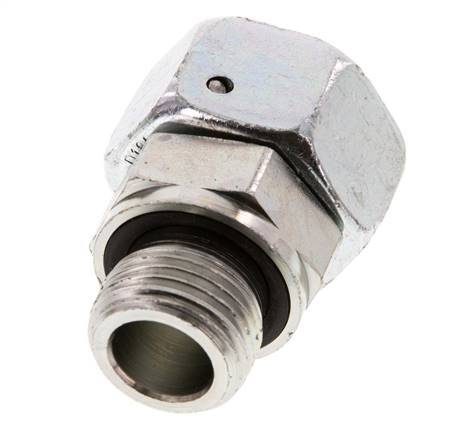 18L & G1/2'' Verzinkter Stahl Gerades Drehgelenk mit Außengewinde 315 bar NBR O-Ring Dichtungskonus Einstellbar ISO 8434-1
