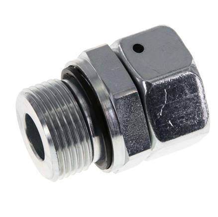 18L & G3/4'' Verzinkter Stahl Gerades Drehgelenk mit Außengewinde 315 bar NBR O-Ring Dichtungskonus Einstellbar ISO 8434-1