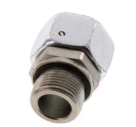 22L & G3/4'' Verzinkter Stahl Gerades Drehgelenk mit Außengewinde 160 bar NBR O-Ring Dichtungskonus Einstellbar ISO 8434-1