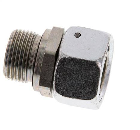 22L & G3/4'' Verzinkter Stahl Gerades Drehgelenk mit Außengewinde 160 bar NBR O-Ring Dichtungskonus Einstellbar ISO 8434-1