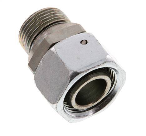 22L & G3/4'' Verzinkter Stahl Gerades Drehgelenk mit Außengewinde 160 bar NBR O-Ring Dichtungskonus Einstellbar ISO 8434-1