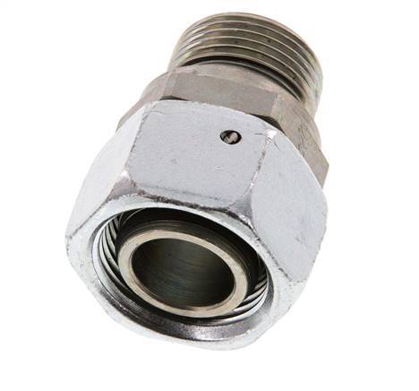 22L & G3/4'' Verzinkter Stahl Gerades Drehgelenk mit Außengewinde 160 bar NBR O-Ring Dichtungskonus Einstellbar ISO 8434-1